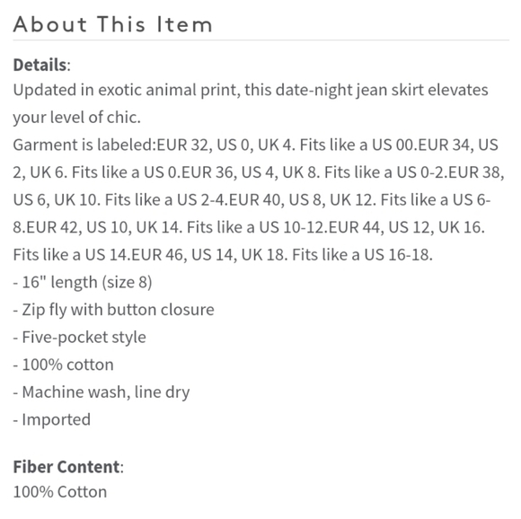 TOPSHOP Denim Tiger Print Skirt NWOT - Picture 5 of 11